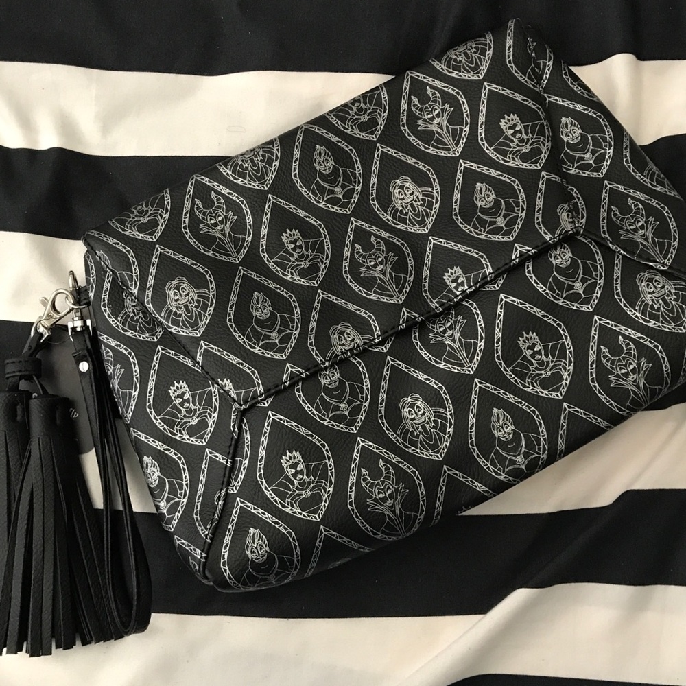 NEW faux leather Disney villains large clutch bag